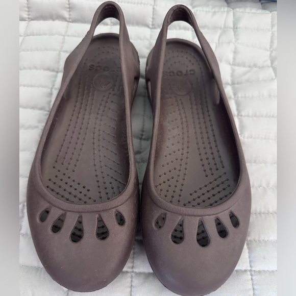 CROCS Kadee Ballet Flats Chocolate Brown Slingback Slip-On Shoes - Picture 1 of 6
